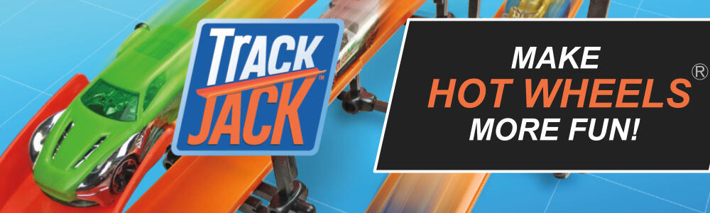 TrackJack™ — The Ultimate Track Building System for Hot Wheels. Build side-by-side and top-down racing tracks. Make Hot Wheels more fun!